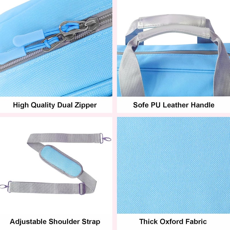 CTWWFS 2 Inch 3 Ring Zipper Binder - Trapper Keeper Binder with Strap - 500 Sheet Capacity & Multi-Pockets for School and Office (Blue) - Image 4